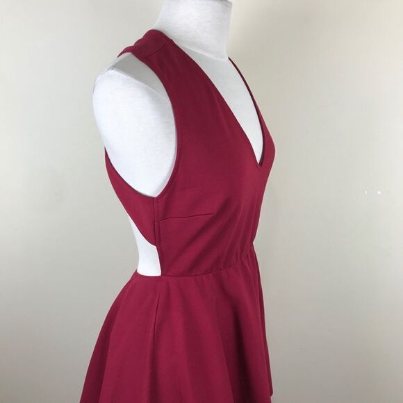 Lulus Maroon Open Back Criss Cross Mini Dress LRG - Picture 5 of 8